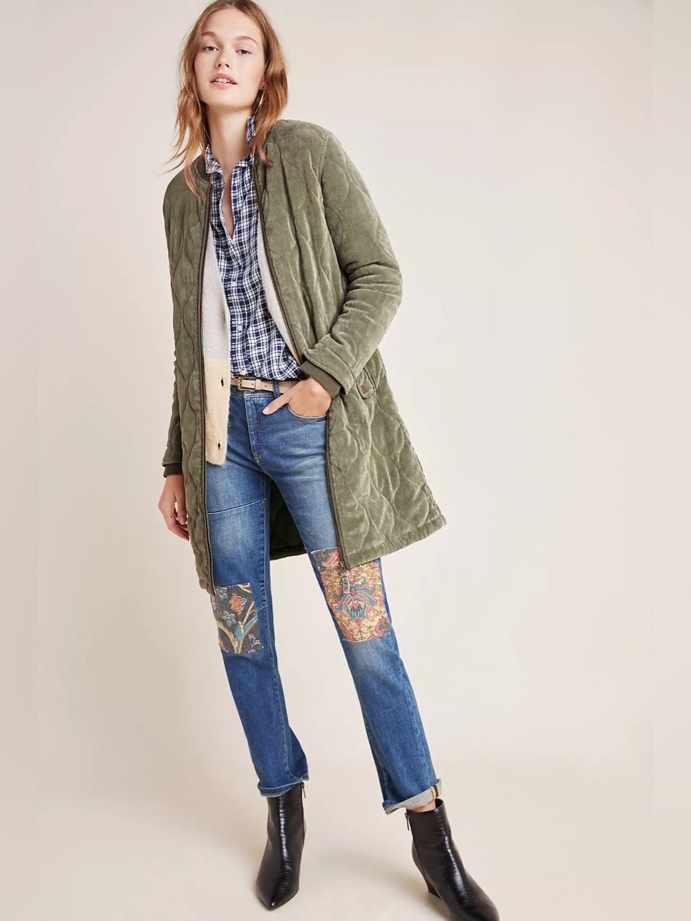 Anthropologie Quilted Corduroy Jacket